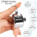 Manual Hand Tally Counter - 4 Digit Metal Tasbih - Stainless Steel Clicker - Zikr Tasbeeh Counter - Handheld Digital Tally Counter - Manual Palm Clicker   Number Count Tally Counter Number Count - Prayer Muslim Tasbeeh Tasbih Digital. 