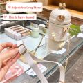 500ml Rabbit Ear Plastic Water Bottle Fancy and Stylish Water Bottles for Girls Bunny Water Bottle for School and Gym, Student Bottle with Straw and Cup Cover. 
