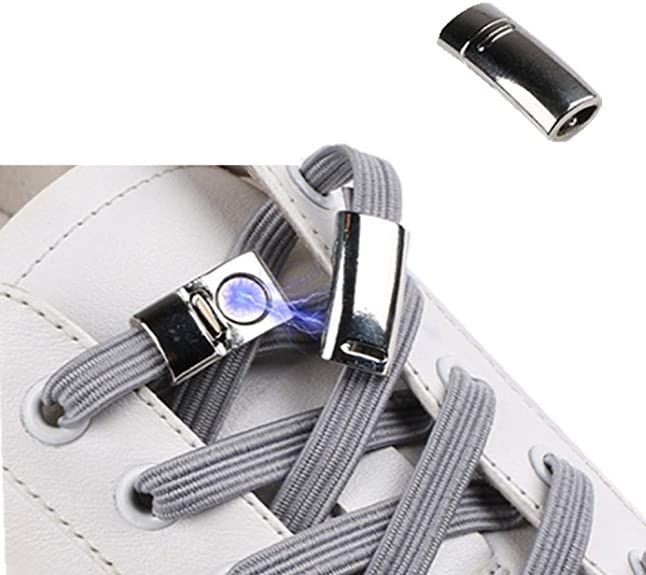 DIY WHITE Magnetic No Tie WHITE Shoelaces Tips Buckle Lock Metal Aglets Shoelace Accessories Tips head WHITE SHOELACES