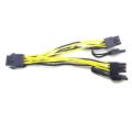 PCI-E 6-Pin To 2x 6+2-Pin (6-Pin/8-Pin) Power Splitter Cable PCIE PCI Express PCIe Male Pin 18AWG Stagnated Copper-UL1007 Wire. 
