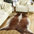 Speckled White with Brown Real Cowhide Rug - Genuine Hair on Cow Hide – Top Quality Carpet Options for Home Decor. 