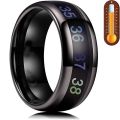 Temperature Smart Sensor Body Ring -Stainless Steel Fashion Display Real-time Temperature Test Finger Ring. 