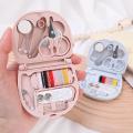 Buttons Pins Storage Boxes Sewing Box Household Portable Travel Mini Sewing Kit Scissor Thimble Needle Threads Box Set. 