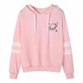 Pink Planet Printed Fleece Full Sleeves Pull Over Hoodie For Women. 