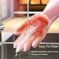 Reusable Silicone Magic Washing Gloves | Cleaning Brush Scrubber Gloves Heat Resistant Pair for Cleaning of Kitchen Dishes, Vegetables and Fruits, Bathroom, Car Wash, Pet Care and Multipurpose | SJR Collections. 