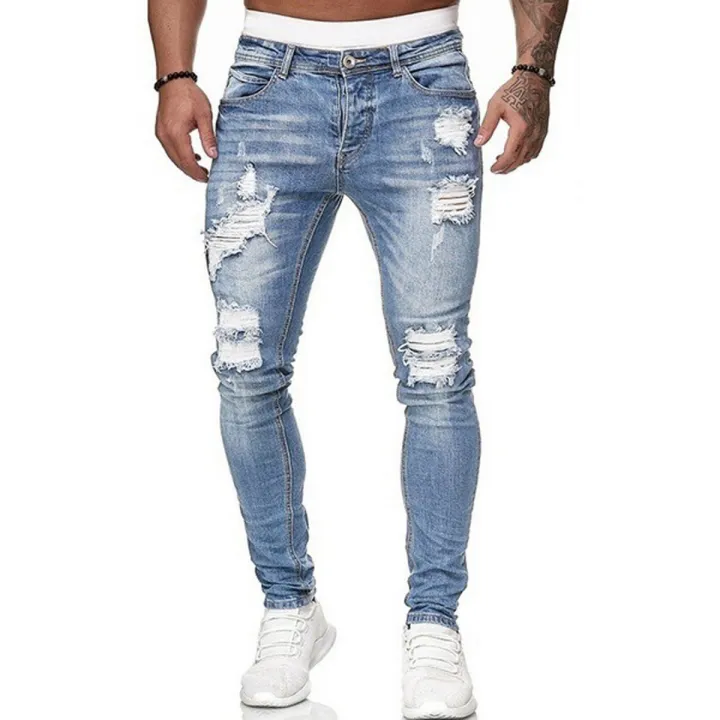 2021%20Men's%20Stretch%20Skinny%20Ripped%20Jeans,%20Super%20Comfy%20Distressed%20Denim%20Pants%20with%20Destroyed%20Holes%20-%20Image%202