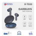 Ronin R-7020 Earbuds, 13mm Driver & Bluetooth 5.3, High Bass Sound, Noise-Canceling, 400mAh Battery & 6 Hours Playtime, Gaming Mode, IPX5 Water-Resistant, Clear Sound & Hands-Free Calls. 