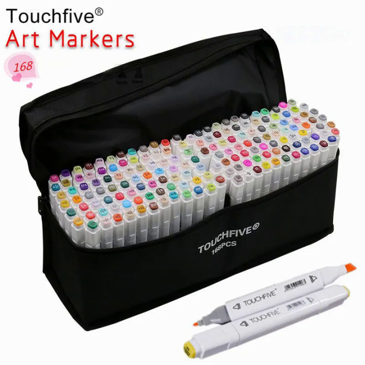 TOUCHFIVE 1 Color Matching Art Markers Brush Pen Sketch Alcohol Based Markers Dual Head Manga Drawing Pens Art Supplies