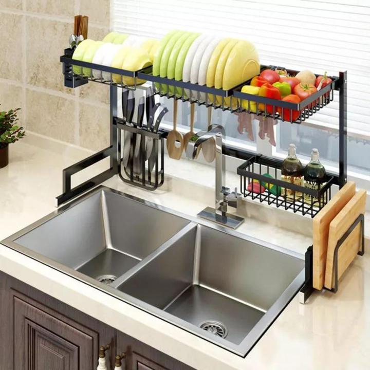 Over Sink Dish Dying Rack, Large Capacity Dish Rack, 2-Tier Dish