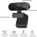 Webcam with Microphone and Tripöd for PC, Desktop, Laptop, Plug and Play USB Web Camera with Privacy Cover, 1080P Full HD Webcam for Conference, Studying, Zoom, Skype, Compatible Windows, Mác Android & More.. 