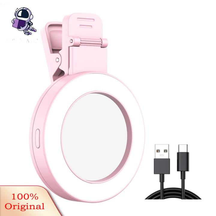 Magnetic Selfie Light 180° Rotatable Led Selfie Ring Light with Mirror Super Bright Rechargeable 3 Modes Perfect Makeup Fill Light for Phone