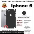 IPHONE APPLE 6 FULL BACK 360 Protection Skin / Wrap - MATTE BLACK. 