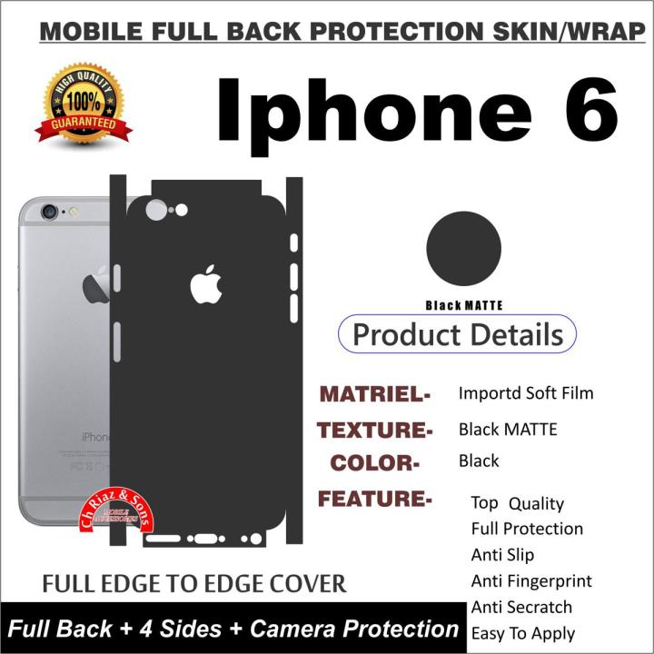 IPHONE APPLE 6 FULL BACK 360 Protection Skin / Wrap - MATTE BLACK