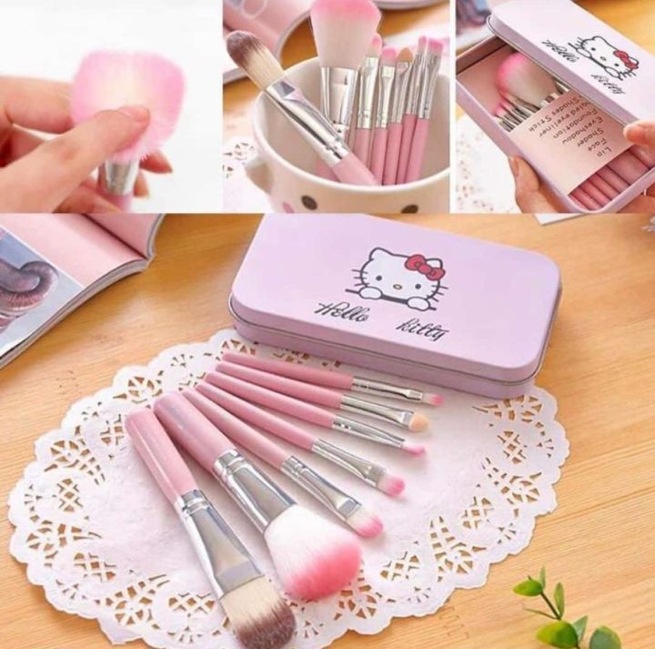 Cute%20Hello%20Kitty%207%20Makeup%20Foundation%20Powder%20Eye%20shadow%20Brushes%20Set%20-%20Image%204