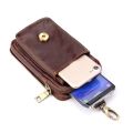 Phone Bag For Iphone 14 13 12 11 Pro Max XS Max 6 6S 7 8 Plus Genuine Leather Waist Bags Cover Case For Samsung Bussiness Men. 