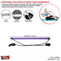 Portable Pilates Studio Lose Inches & Burn Calories Fast With Pilates Style Gym Exercise, Girls Body Workout Yoga Resistance Band Elastic Home Pilate Bar Reformer Kit Section Stick Fitness Rope Equipment, Empower House Gyming Bands For Boys Man & Woman. 