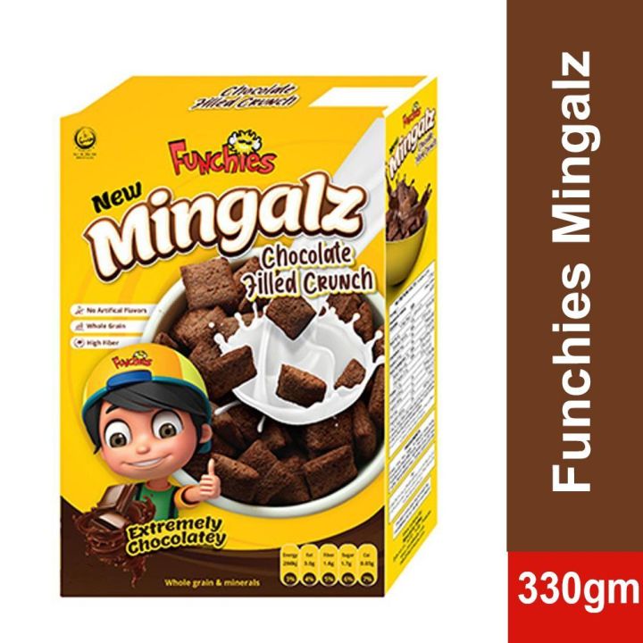 FUNCHIES MINGALZ Chocolate Filled Crunch Cereals Box 330g