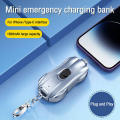 Keychain Powerbank Portable Emergency | 1500mAh Mini Fast Charger For iPhone Type-C, Lightweight Power Ultra Backup Charger, Compact Car Keychain, Best Gift For Him/Her. 