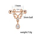 1pc Titanium Nipple Ring Women U Shape Crystal Wing Silver Color Stainless Steel Barbell Piercing Breast Cover Body Jewelry. 
