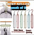Pats hanger, trock of 3 , 6 , 9 , and  12 Magic hangers - wardrobe organizer 9 hole hangers for clothes hanger organizer hanger stand space saver storage hanger painusers hanger, baby clothes hanger, towel hanger 9 in 1 hangers. 
