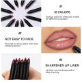 Mica 1piece Matte Lip Liner Optional Shades 12.1*0.8cm Waterproof Long-Lasting Lip Liner Pencil Non-Stick Cup Lipstick Liner. 