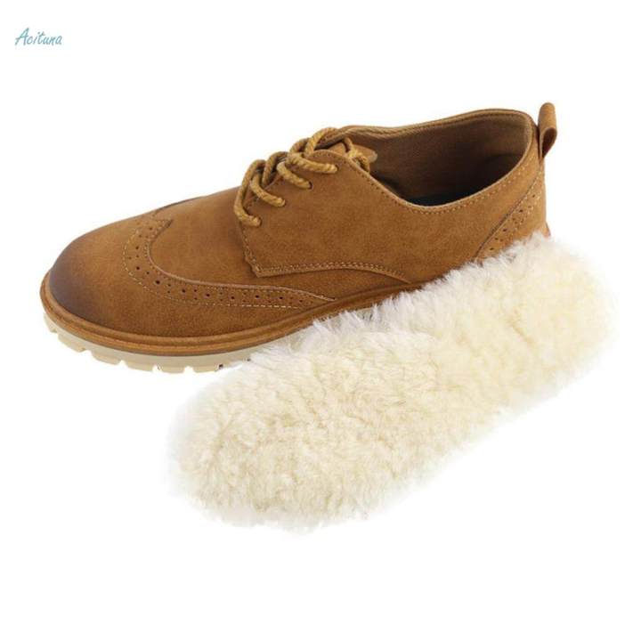 1 Pair Mens Women Soft Fleece Insoles Cushioned Inner Sole Shoe Liners - White, 40