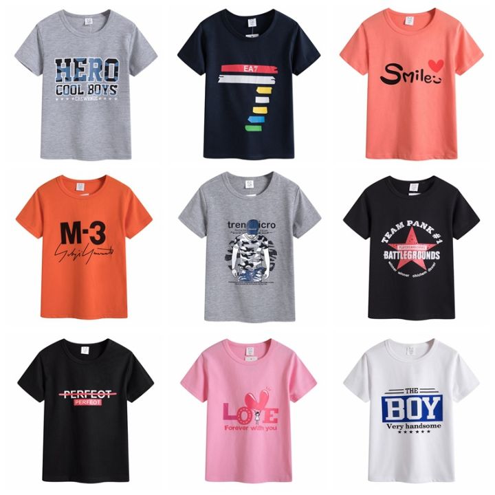 Children's clothing wholesale one piece dropshipping new middle and large children's summer sweat-absorbing T-shirt casual tops for boys and girls
