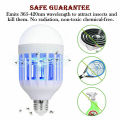 2 in 1 Mosquito Killer LED Light Bulb - Electronic Insect Bug Fly Zapper Lamp - Original Insects Killer LED Bulb - Screw Type LED Bulb Suitable for Indoor Outdoor Porch Backyard - Built In Trap Indoor Outdoor Insect Killer. 