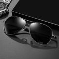 BLACK Men's Aviator Polarized Sunglasses Black Frame Black Lens For Man. 