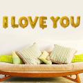 I LOVE YOU foil Balloons 16 inch Golden & Red Wedding Decoration Birthday Party Souvenirs favors Golden Red. 