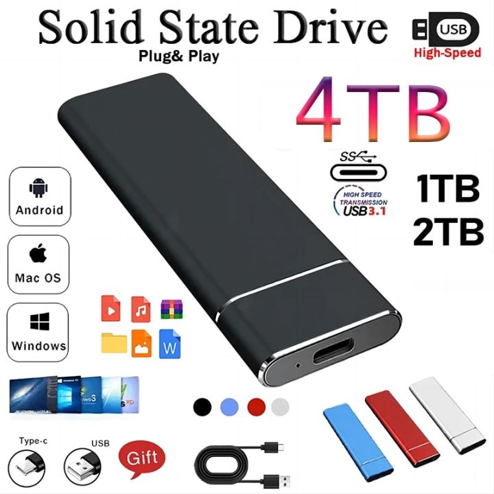 HighSpeed External Hard Drive Portable SSD Hard Disk 1TB 2TB TypeC/USB 3.0 Interface Storage
