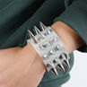 Punk Men Women Faux Leather Multiple Spikes Bracelet Bangle Jewelry Wrist Decor. 