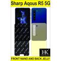 SHARP AQUOS R5 5G FRONT NANO FLEXIBLE 9H PROTECTOR AND BACK JELLY CLEAR HYDROGEL BEST QUALITY. 