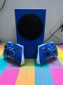 xbox series s skin BLUE skin with 2 controller. 