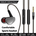 Yizilin Earphone Legit 4D Full Bass Sports Earphone Built In HD Mic In-Ear Earphones Original High Quality Headsete Sweatproof Noise Cancelling Headphones No Delay Gaming Earbud For Xiaomi / Huawei / Samsung / Oppo etc.. 