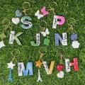 Handmade Resin Alphabet Keychain A-Z Letter. 