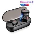 Bluetooth 5.0 HiFi stereo headsets TWS wireless headphones ipx9 waterproof stereo earphone Sport Bluetooth headset Noise Cancelling headphones with mic smart fingerprint touch in ear Bluetooth earbuds with charging power box. 