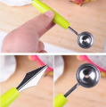 Stainless Steel Melon Baller Kitchen Cut Watermelon Carving Knife Double Side Fruit Digging Spoon Ice Cream Platter Spoon. 