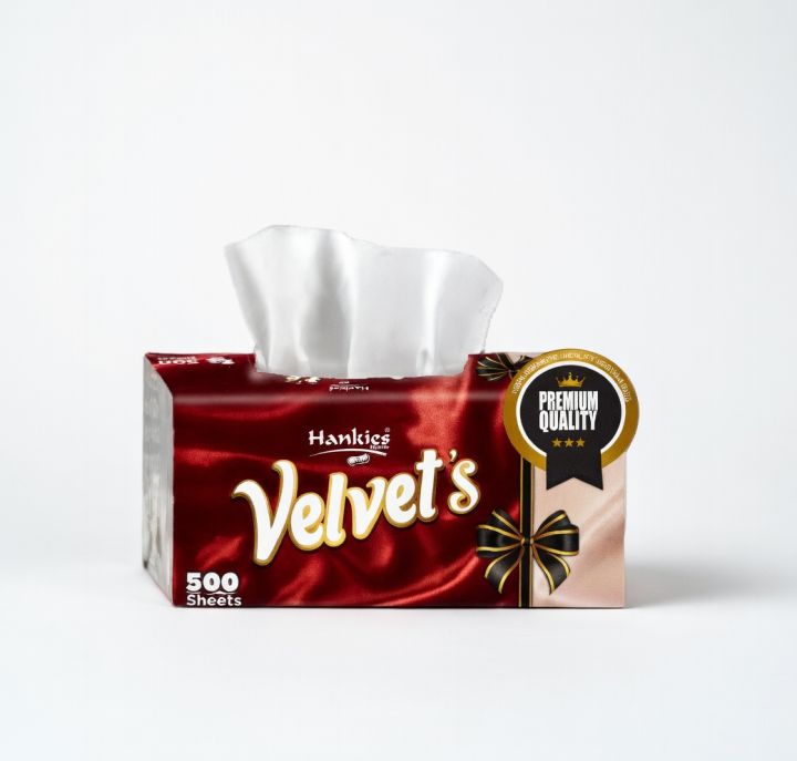 Velvet 3 Ply Tissues 500 Sheets Extra Soft Absorbent Facial Tissue Pack ...