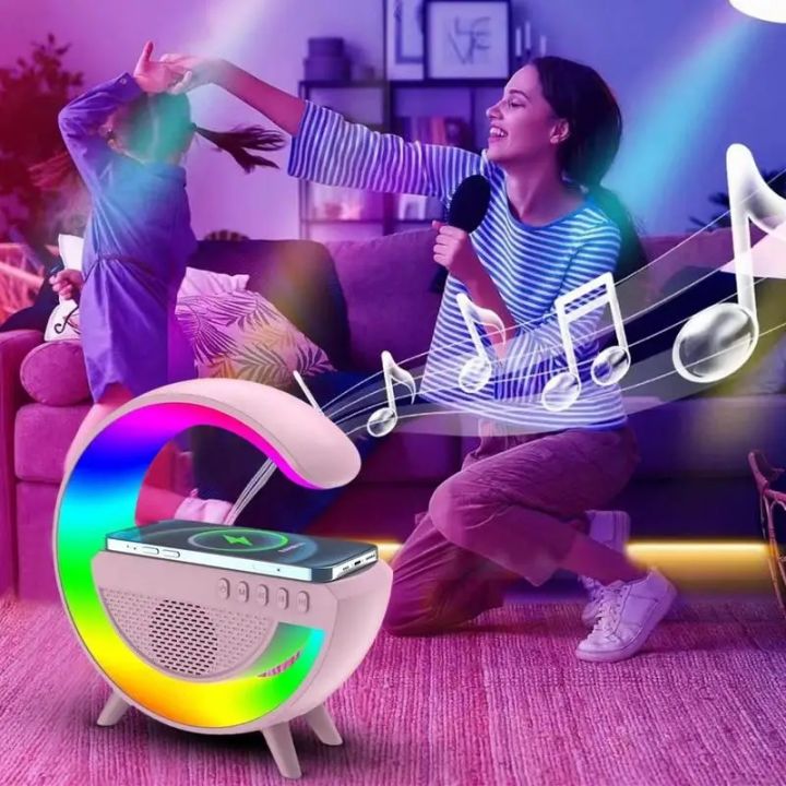 G Lamp Smart Light Bluetooth Speaker Music Rhythm Pickup Clock Alarm Clock APP Control Wireless Charger Atmosphere Lights