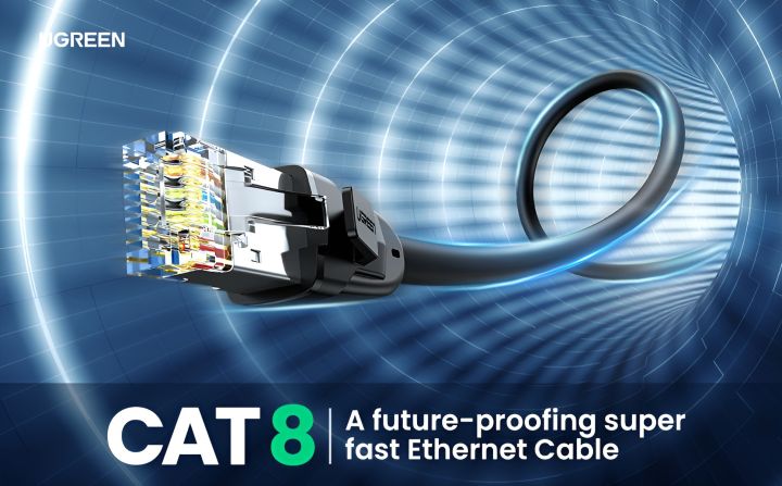 UGREEN Cat 8 Ethernet Cable ,8 meters Cat8 RJ45 Network LAN Cord High Speed Compatible for Gaming PS5 PS4 Xbox One PS3 Modem Router PC Mac Laptop