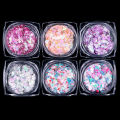 New Monja 6Color Chameleon Nail Art Holographic equin Glitter Flake UV Gel Polih Heart tar elf-adheive parkle DIY Decor. 