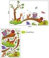 Wall Sticker For Kids Room Jangle Animal Wall Decals For Kid School PVC Cartoon Animals Wall Paper Removeable Wall  Decor. 