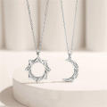 Sun and Moon Couple Necklace Men and Women Premium Simple Sun and Moon Pendant Necklace INS Valentine's Day Gift. 
