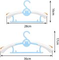 5 Piece - 11-14.5 inch  Baby Coat Hangers Children Clothes Hangers Adjustable with Space Saving Stackable Hooks, Universal Baby Hangers Non-Slip Dress Clothes Coat Hanger with Windproof Hooks. 