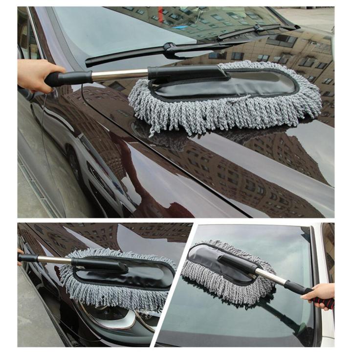 Car Wash Cleaning Brush Duster Dust Wax Mop Microfiber Telescoping Dusting Tool