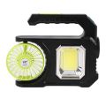 RD Rechargeable Camping Light with Solar Charger, Multifunctional Handheld Lamp Flashlight with Fan Emergency Light Multi Lighting Modes Work Lamp (Multicolour). 