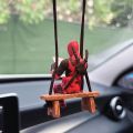 Car Interior Decoration Mini Figure Auto Rearview Mirror Hanging Pendant Deadpool Figure For Car Accessories Office Home Decor. 