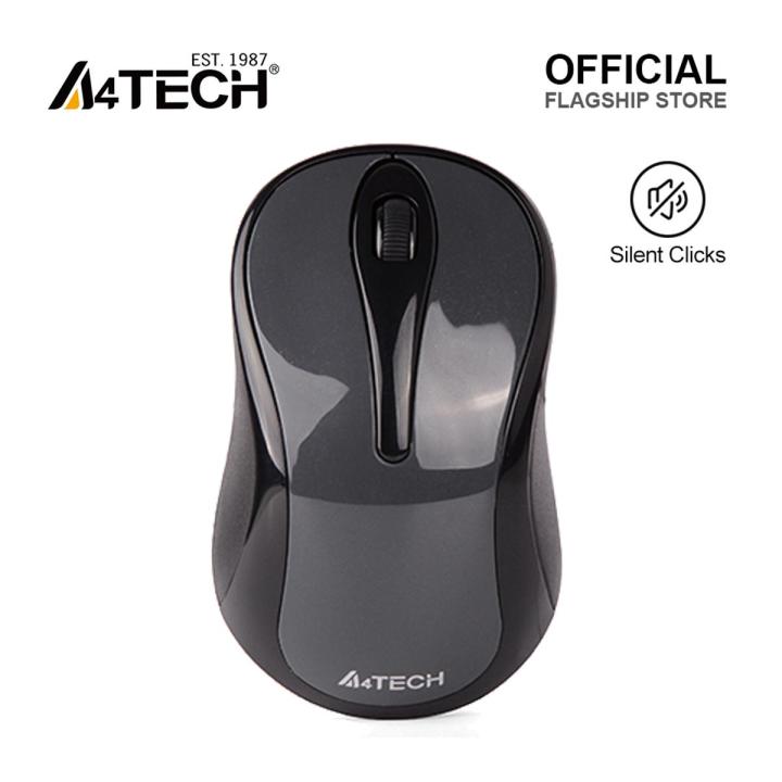 A4Tech G3-280NS Wireless Mouse - Silent Clicks - 2.4G Wireless - 1200 DPI - For PC/Laptop - Glossy Grey