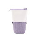 ANGOO Corduroy Retractable Drop-Down Pencil Case Student Stationery Storage Bag. 